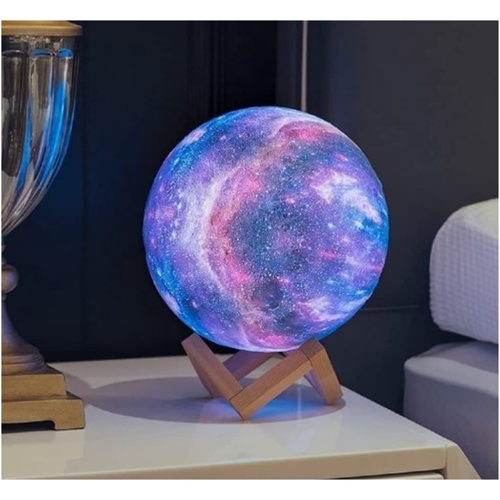 Luminária Lua Cheia 3d Abajur Touch 15cm Cores Touch LUA GALAXIA