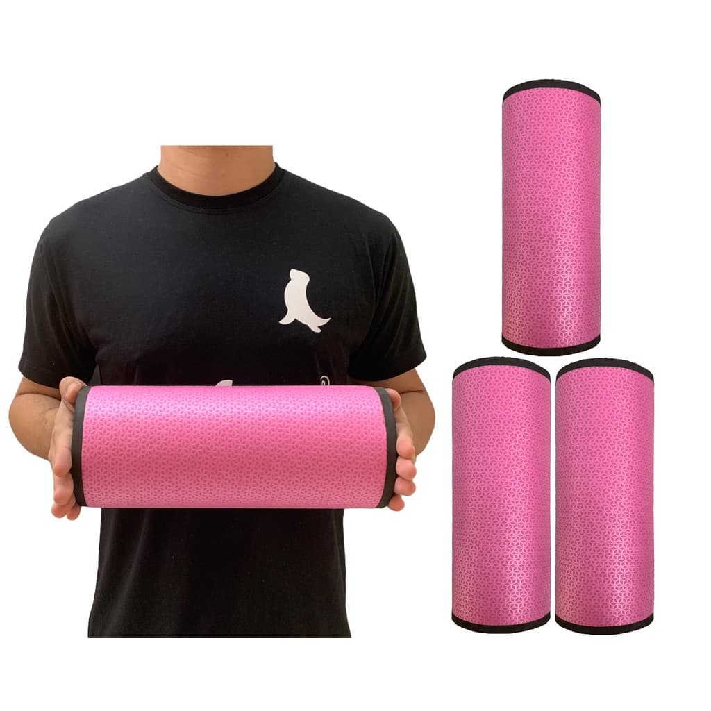 Kit 3 Rolos de Massagem Liberação Miofascial 30x12cm DF1064 Rosa Dafoca Sports