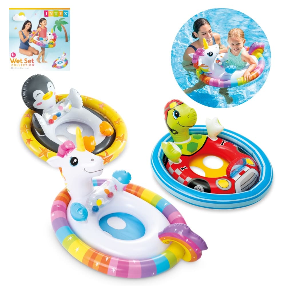 Boia Inflável Bichinhos c/ Assento Minha Primeira Boia Intex 59570