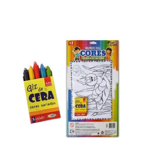 Kit Colorir C/ Giz de Cera - Vários Desenhos