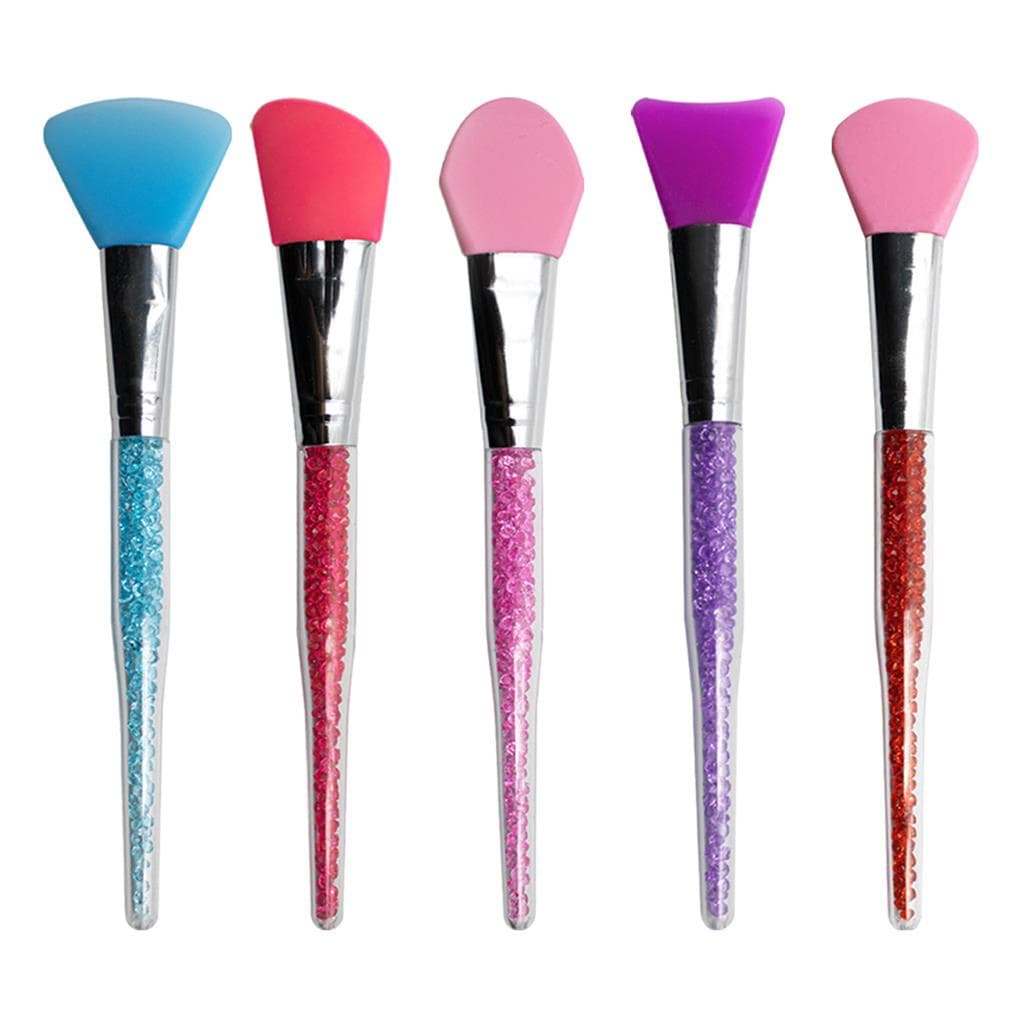 Kit 5 Espátula de Silicone Cabo Glitter Pedraria Máscara Argila Skincare Maquiagem Creme Facial Face
