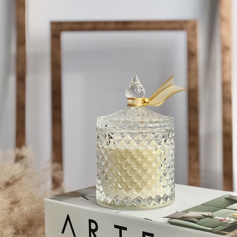 Vela Aromática Canela 200g Cera de Coco | Pote de Vidro Ellegance Aromas