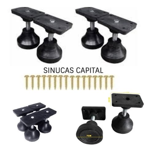 Pé Nivelador P/ Mesa De Sinuca Bilhar Pebolim Ferrari 4 Pç
