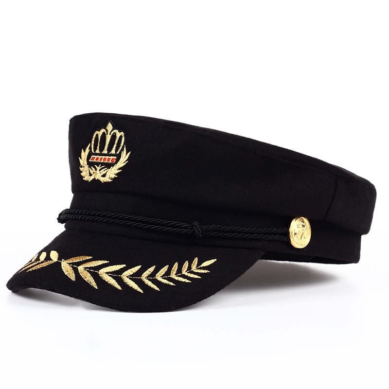 New High Quality Student Cap Men Women Cadet Hat Wool Flat Top Black Army Sailor Hat Unisex Retro Beret Octagonal Cap