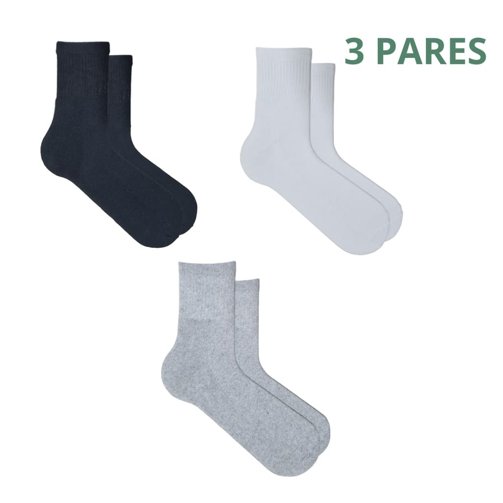 Kit 3 Pares Meia Masculina Esportiva Soquete Algodão