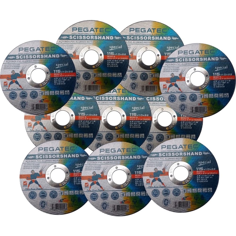 10 DISCOS DE CORTE SCISSORSHAND 9'' - 230x1.9x22,23MM MULT PEGATEC