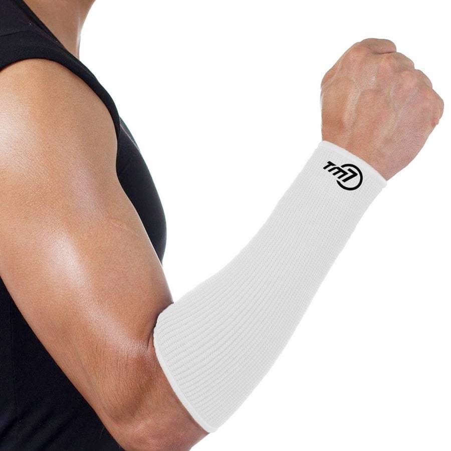 Manguito Para Vôlei Brac7 Curto Tm7 Sports Branco  Par Proteçao Profissional Confortavel