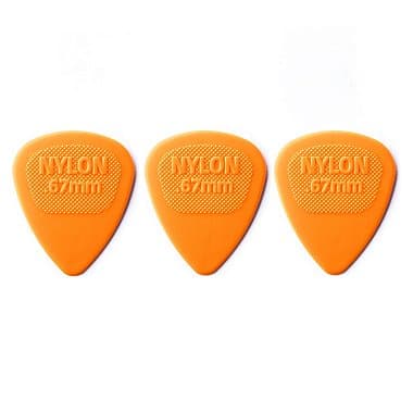 Palheta Dunlop Nylon Midi 0,67mm Laranja 3 Unidades