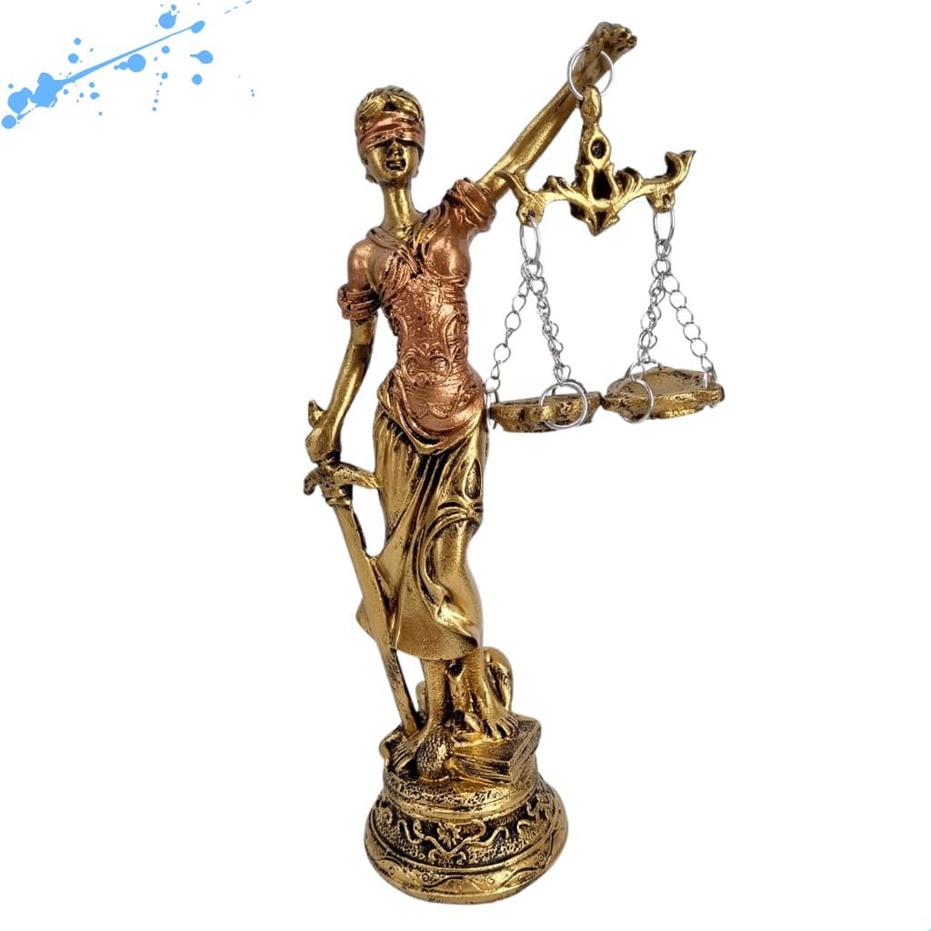 Estatueta Themis Deusa da Justiça Decoração Escritório Advocacia Direito em Resina