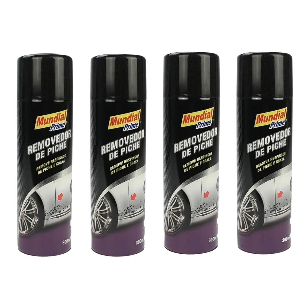 Kit 4 REMOVEDOR DE PICHE COLA GRAXA SPRAY 300ML MUNDIAL PRIME