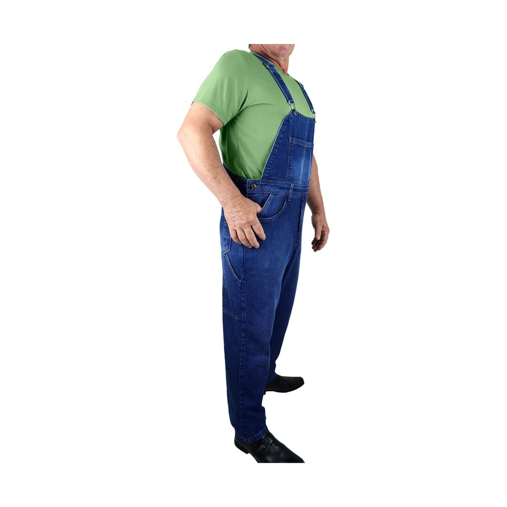 JARDINEIRA JEANS MASCULINO COMFORT COM PASSADOR DE CINTO ACABAMENTO PREMIUM