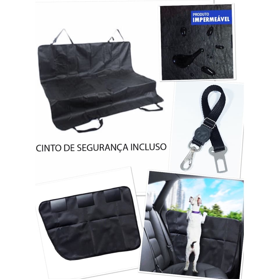 Capa Protetora Impermeável Banco Pet + Capa Protetora Porta + Cinto de Segurança Pet ENVIO IMEDIATO