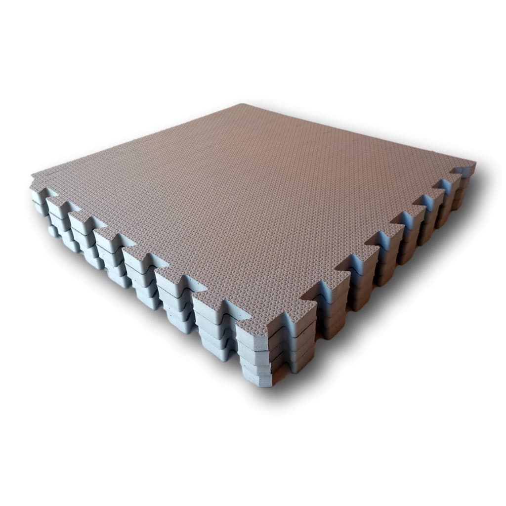 Kit 4 Placas Tatames Tapetes EVA 50x50x2cm 20mm Cinza Escuro Linha Premium com Bordas