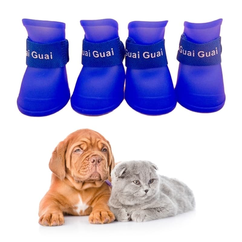 OMG * Sapatos Para Cães Botas Silicone Antiderrapantes Caminhada Ar Animais Estimação Pequenos E Médios