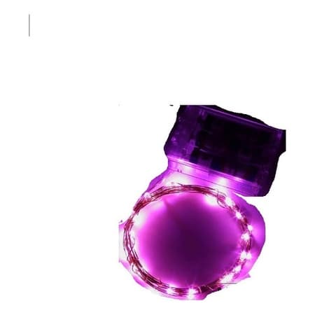 Fio Fada Cobre Prata Cordão Luz Rosa 5m 50led Pilha 7013