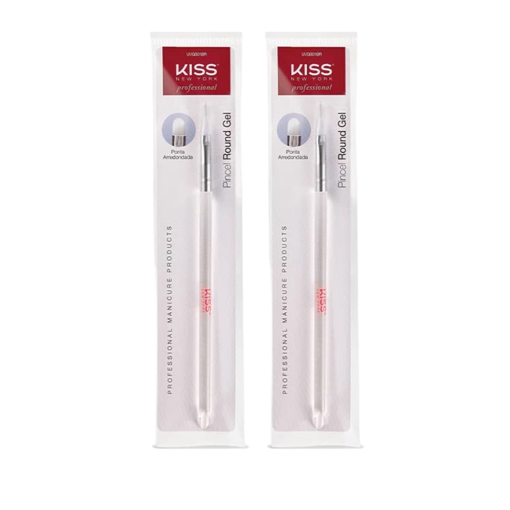 Kit 2 Pincéis para Unhas de Gel Round Gel -  Kiss New York