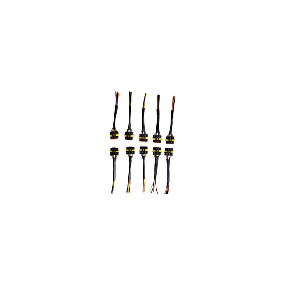 10 X Conector Selado 5 Vias Fêmea C/ Chicote 15 cm