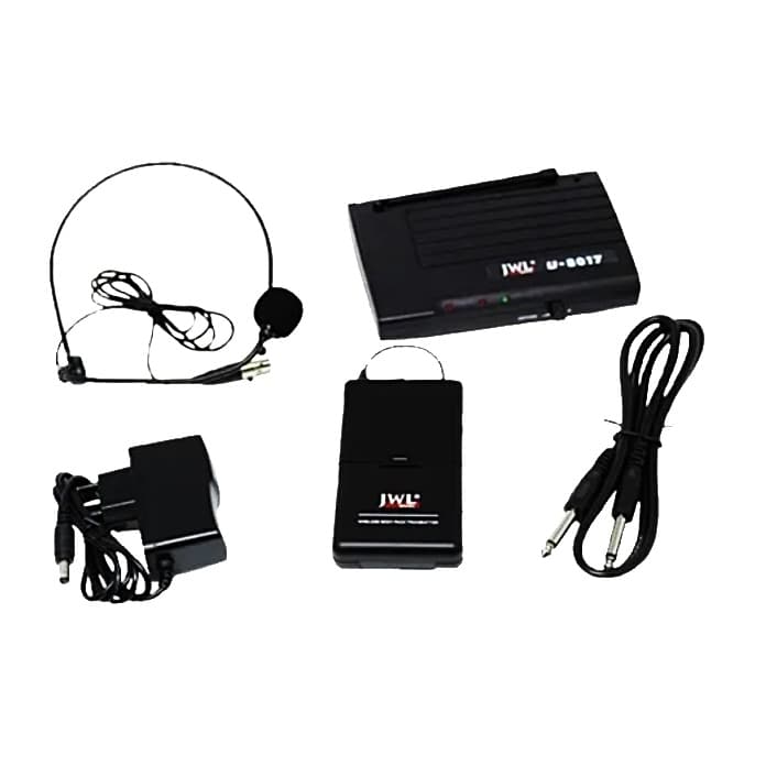 Microfone Sem Fio Headset Auricular JWL U-8017 - UHF