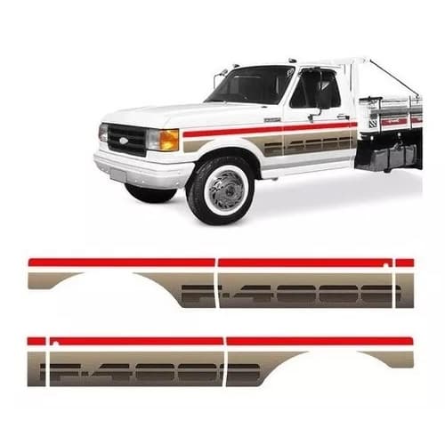 Adesivo Faixa F-4000 1993 Ss Cabine Simples Ford Dourado