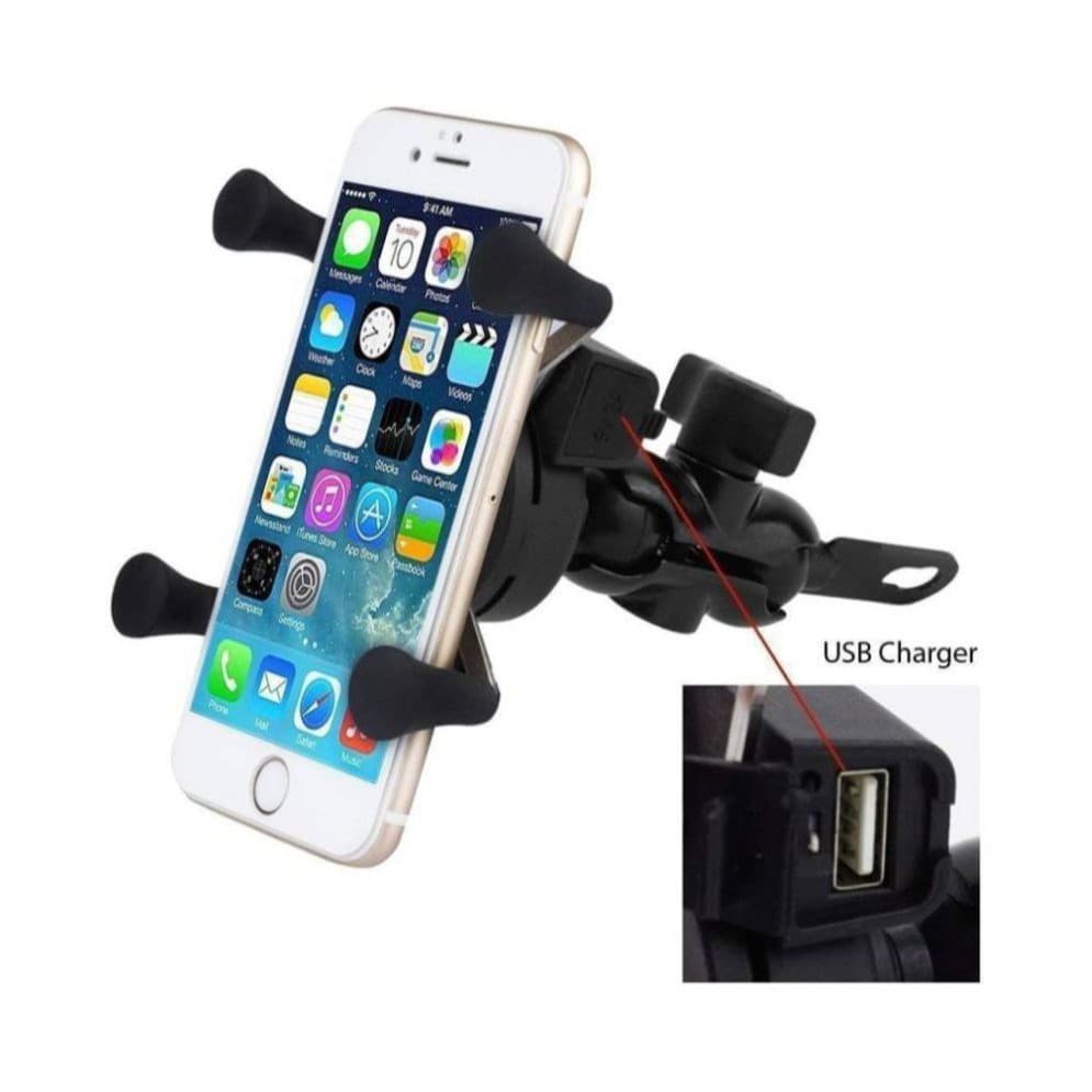 Universal Multi-função Carregamento Suporte Smartphone Motocicleta Guiador 22mm montagem
