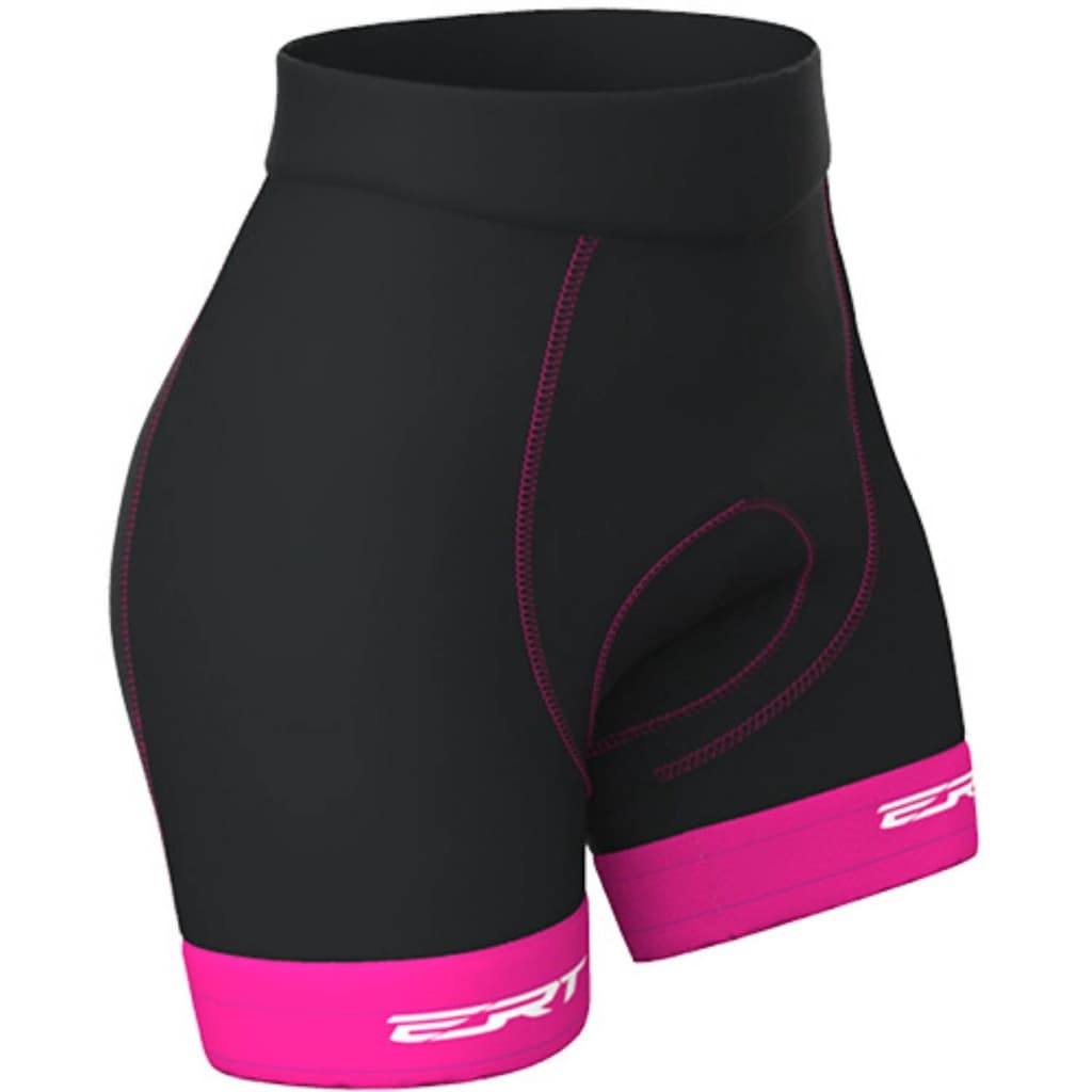Bermuda ERT Feminina Elite Racing Forro Gel Preta e Rosa Ciclismo