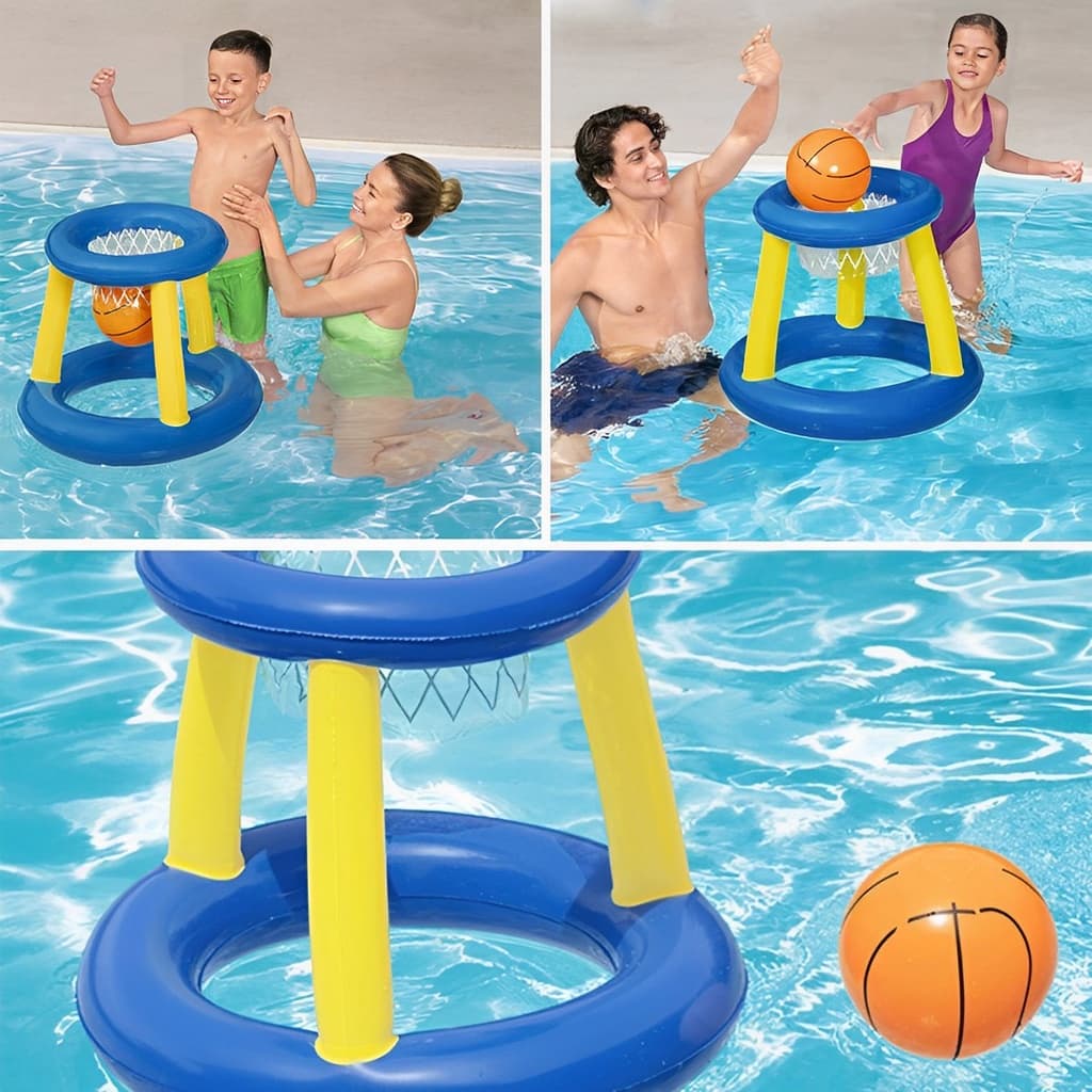 Cesta Basquete + Bola Boia Inflável Brinquedo Piscina Praia Esporte Qualidade Bestway