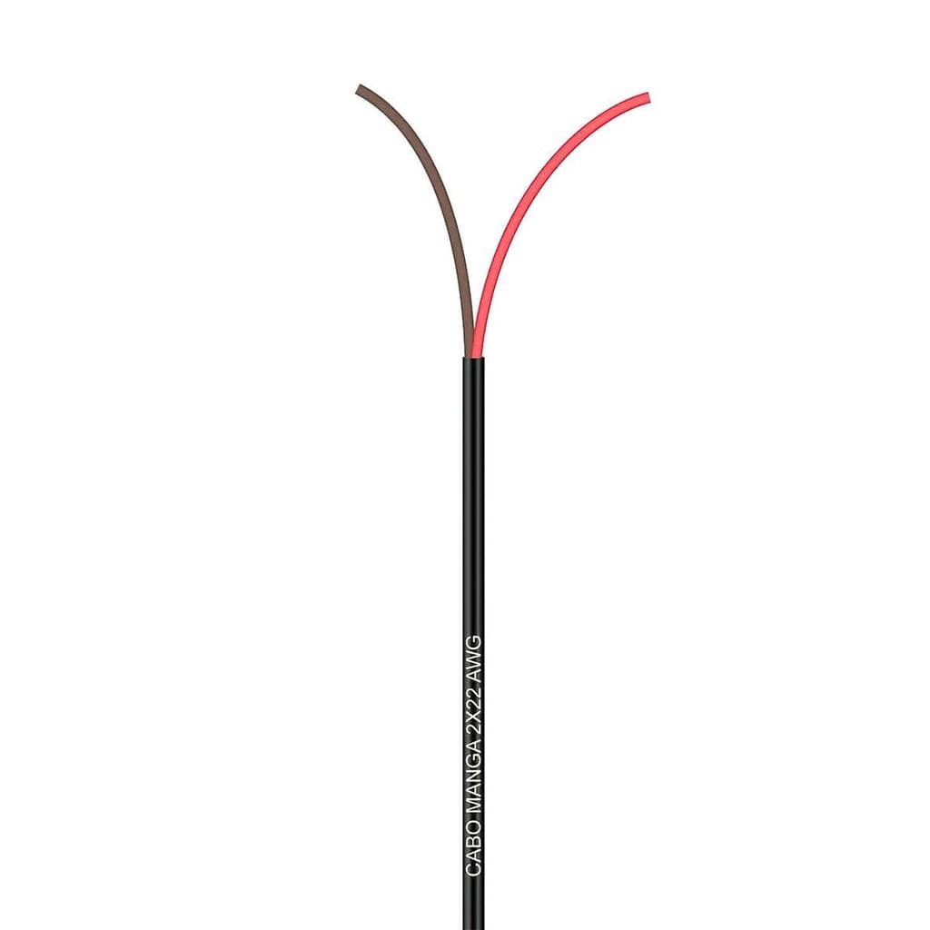 Cabo Manga 2x22 Awg - Sem Blindagem Preto - 10 Metros