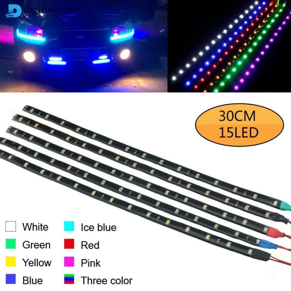 DIGIFOUNDER 30cm 15 Fita LED Flexível À Prova D'água OMC1 Para Motorizada De Diurna OMC1
