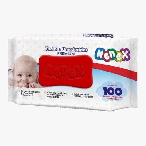 Kit 3 Toalhas Umedecidas Nenex Premium Vegano - 300 Unidades
