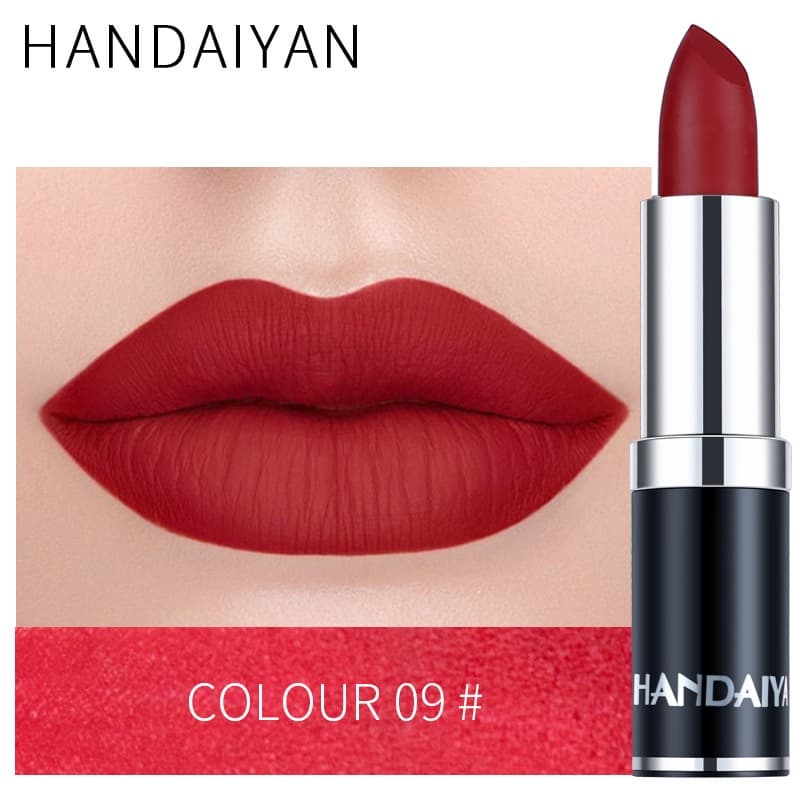 Batom Feminino Cor Dos Lábios Nu Vermelho Marrom Púrpura Mate Tinta Labial Aveludado Maquiagem À Prova D'água Cosmética De Longa Duração