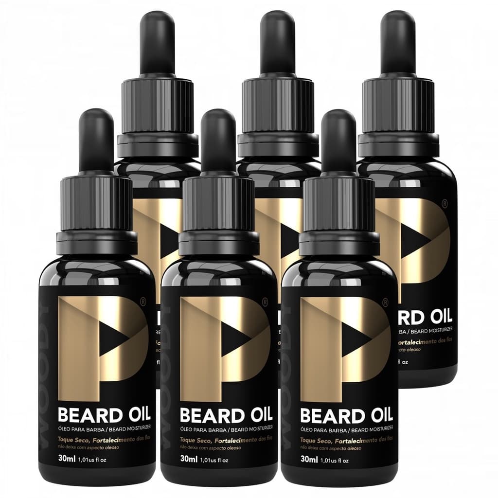 Óleo Para Barba Play Barber 30ml Amadeirado Woody Caixa Com 6 Unidades