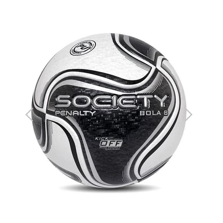 Bola de Futebol Society 8 X Branco e Preto - Penalty