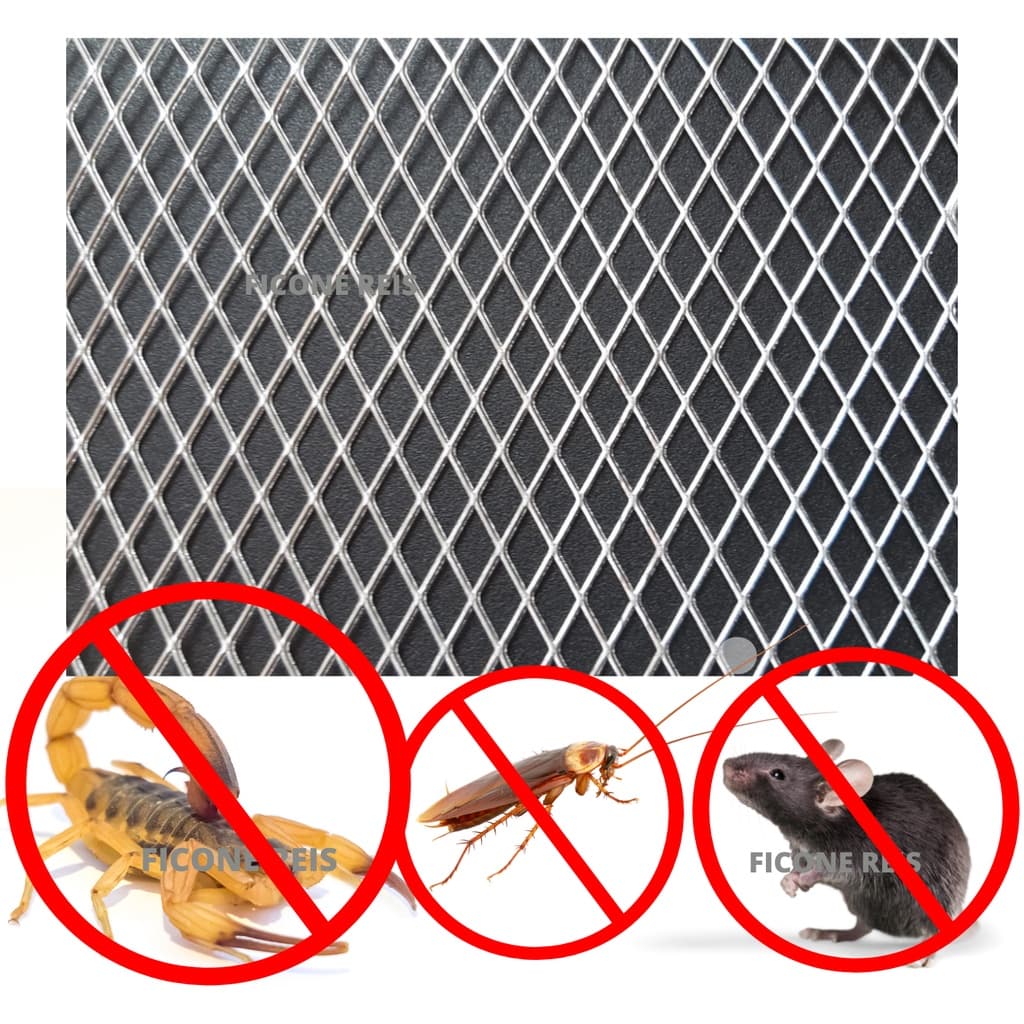 Tela Alumínio 70cm x 70cm Anti Escorpião, Barata e Rato para Ralo, Máquina e Fogão