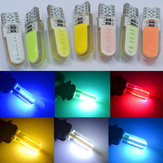 2 x Lâmpada T10 Gel led Carro De Sílica Cob  Lampada automotiva T10 pingo silicone gel COB