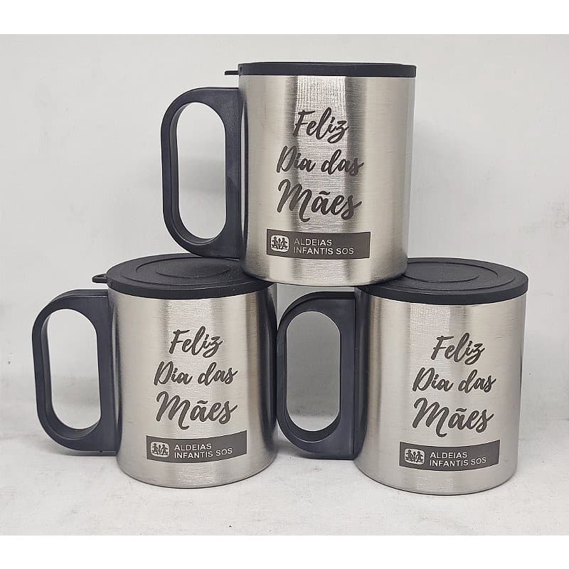 Caneca Inox 180ml - Personalizado 2 lados