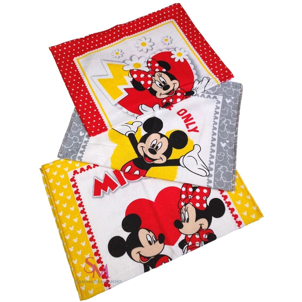 Kit 3 Panos De Prato/Copa Felpudo Mickey e Minnie 23 Dohler