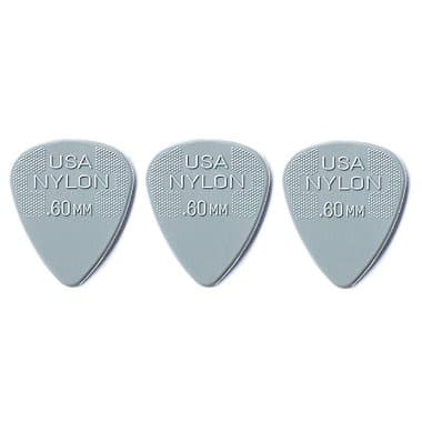 Palheta Dunlop Nylon Standard 0,60mm Cinza 3 Unidades