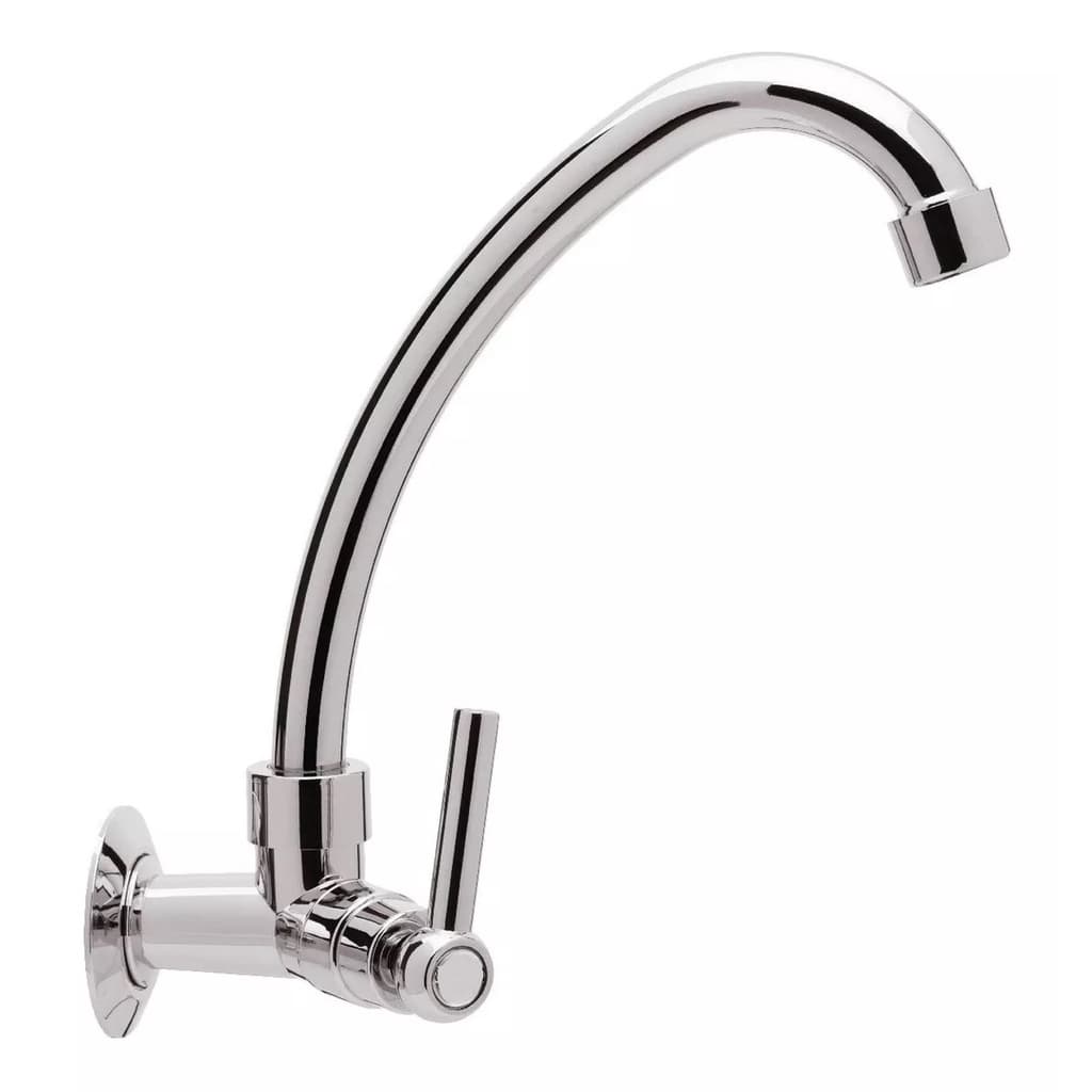 5168 C80 - Torneira cozinha ou banheiro PAREDE Bica Móvel ABS CROMADA  1/4 VOLTA