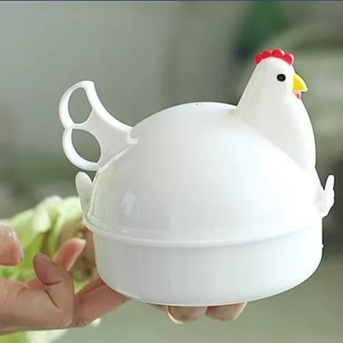 Recipiente Cozinhar Ovos Caldeira Microondas Branco 4 Ovos
