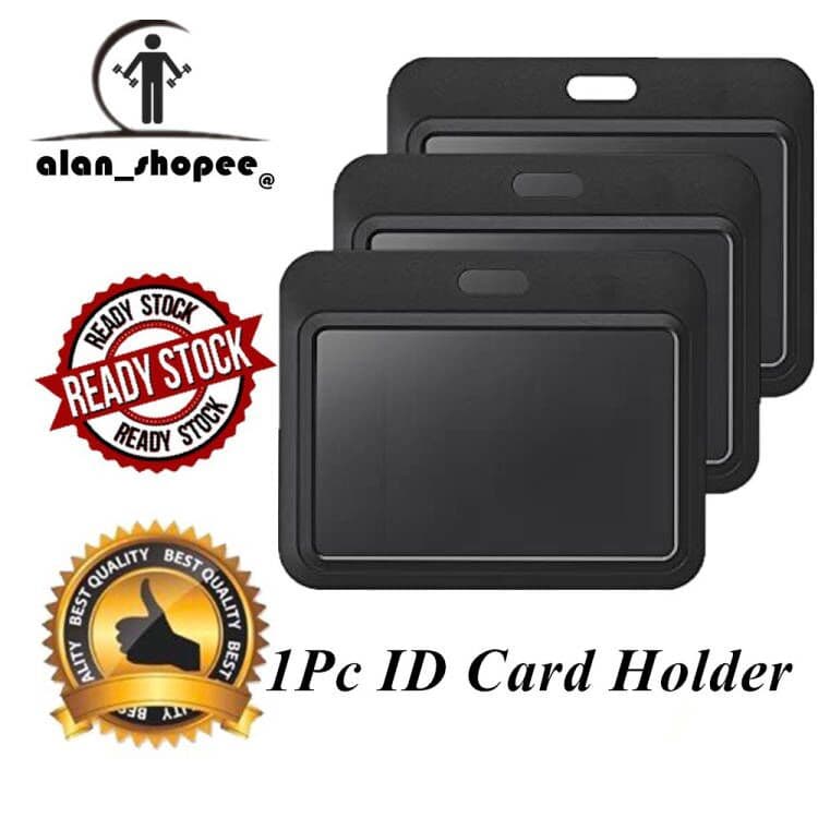 Porta Crachá De Identificação Deslizante Plástico Rígido Horizontal Preto Com Bolsa Protetora De Cartão De Janela Transparente Para Cartões De Crédito Escolar De Escritório Chave De Proximidade