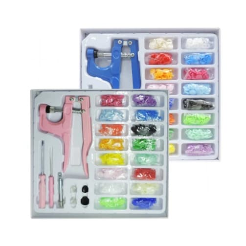 Kit Alicate de Pressão 3 em 1 Aplicador de Botão colorido - Alicate + Botões Plástico Patchworks