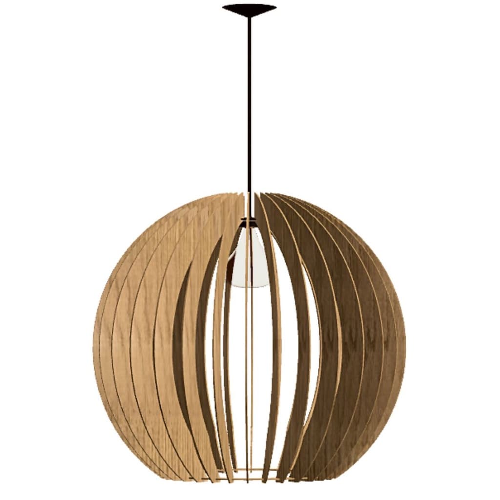 Luminária Teto tipo Pendente CUPULA MDF Completa -