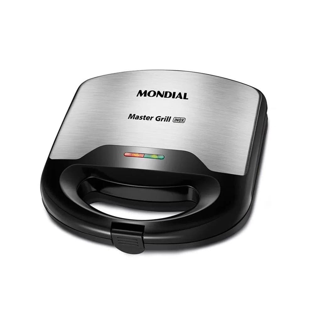 Sanduicheira Elétrica Antiaderente Chapa Master Grill 750W 220V S-20 Preto Inox Mondial