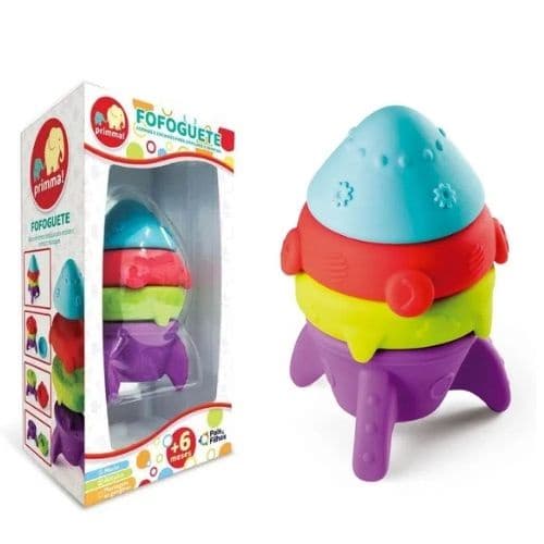Fofoguete Pais e Filhos Brinquedo Educativo Monta e Desmonta Macio Atóxico Mordedor Bebê