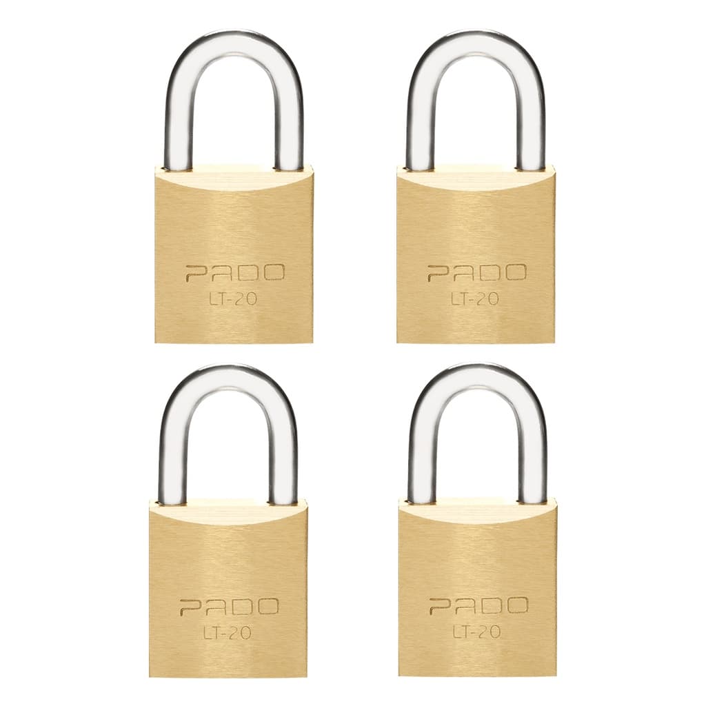 Cadeado Pado 20mm 4 chaves Segredos Iguais 4 Unidades
