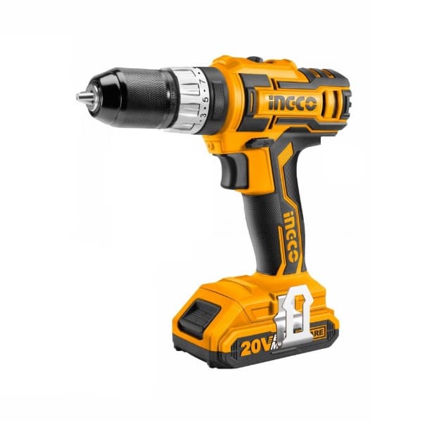 Parafusadeira Furadeira Impacto sem Fio Ingco cidli2002-9 3/8" 10mm com 2 Baterias 20v 2.0Ah Carregador Brocas e Bolsa