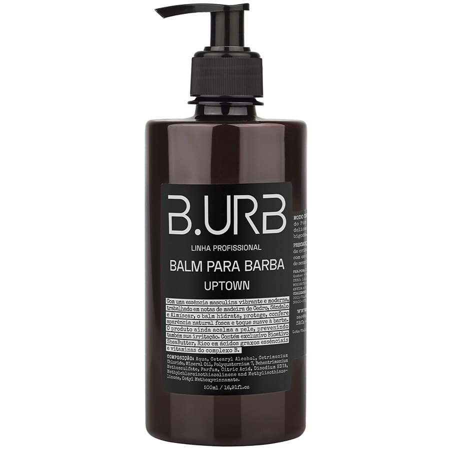 Balm Para Barba Uptown 500mL Profissional Bancada Barbearia Barba Urbana B.URB