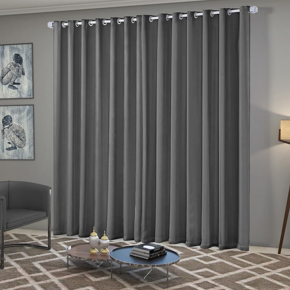 Cortina Blackout blecout Tecido 2,70x2,30 Sala Quarto Cinza