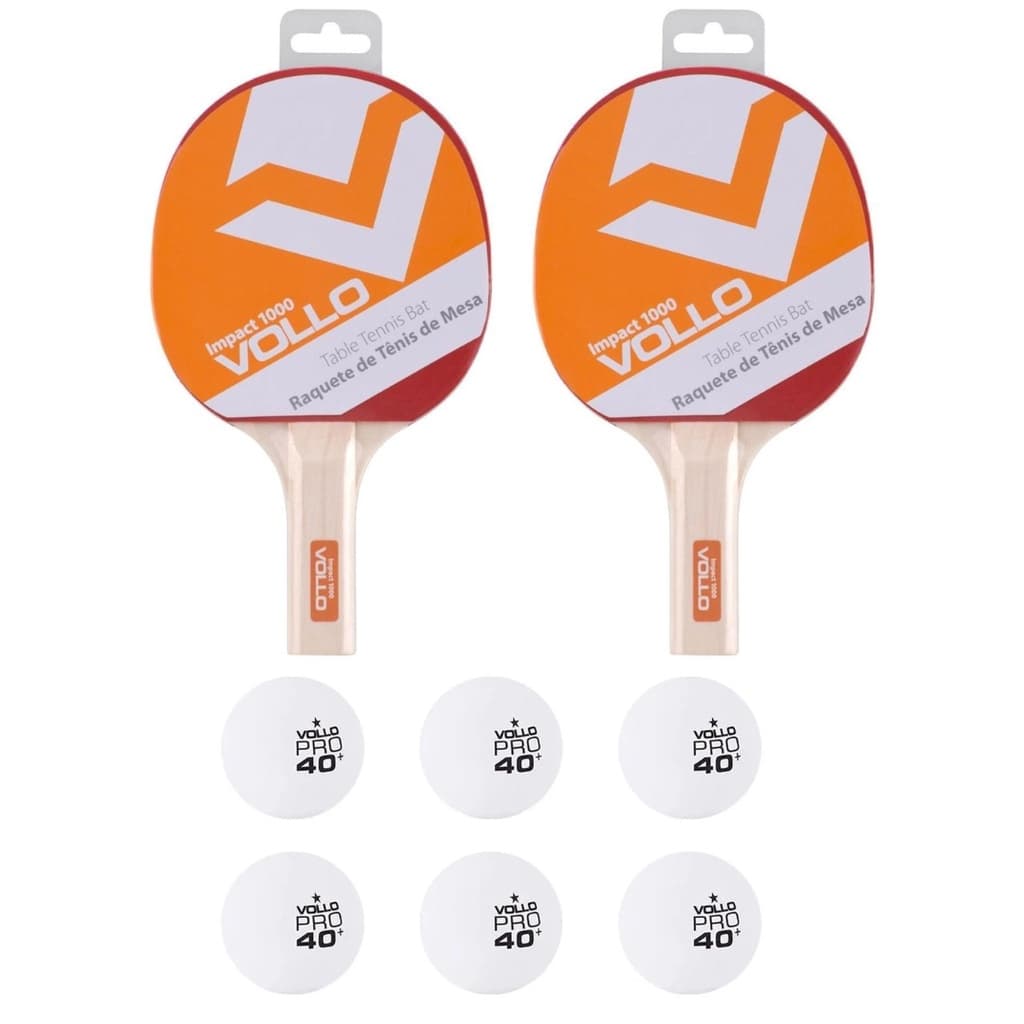 Kit Ping Pong 6 Bolas Branca 1 Estrela + 2 Raquetes Impact 1000