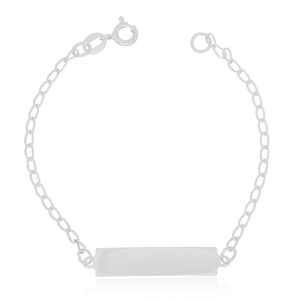 Pulseira Infantil Chapinha Tradicional Prata 925